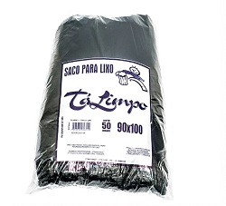 Saco preto para lixo TALIMPO comercial capacidade 200 lt c/50 sacos