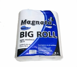 Papel higienico big roll branco magnata com 8 rolos de 190m