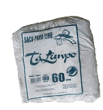 Saco branco para lixo infectante marca TALIMPO capacidade 60lt c/100 sacos