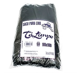 Saco preto para lixo TALIMPO super reforçado capacidade 200 lt c/50 sacos