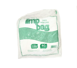 Saco plastico branco LIMP BAG 40 litros para lixo infectante pcte c/100 sacos
