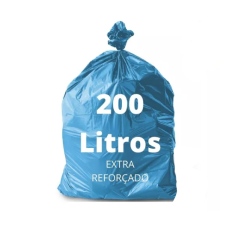 Saco plastico azul para lixo, capacidade 200 litros unidade, tipo reforçado