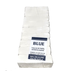 Papel toalhas interfolhas BLUE de luxo – Toque de Plumas de Algodão – Fardão com 7200 folhas DUPLAS
