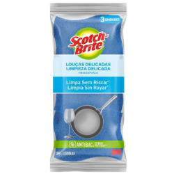 Esponja AZUL 3M limpa sem riscar pcte c/3 esponjas